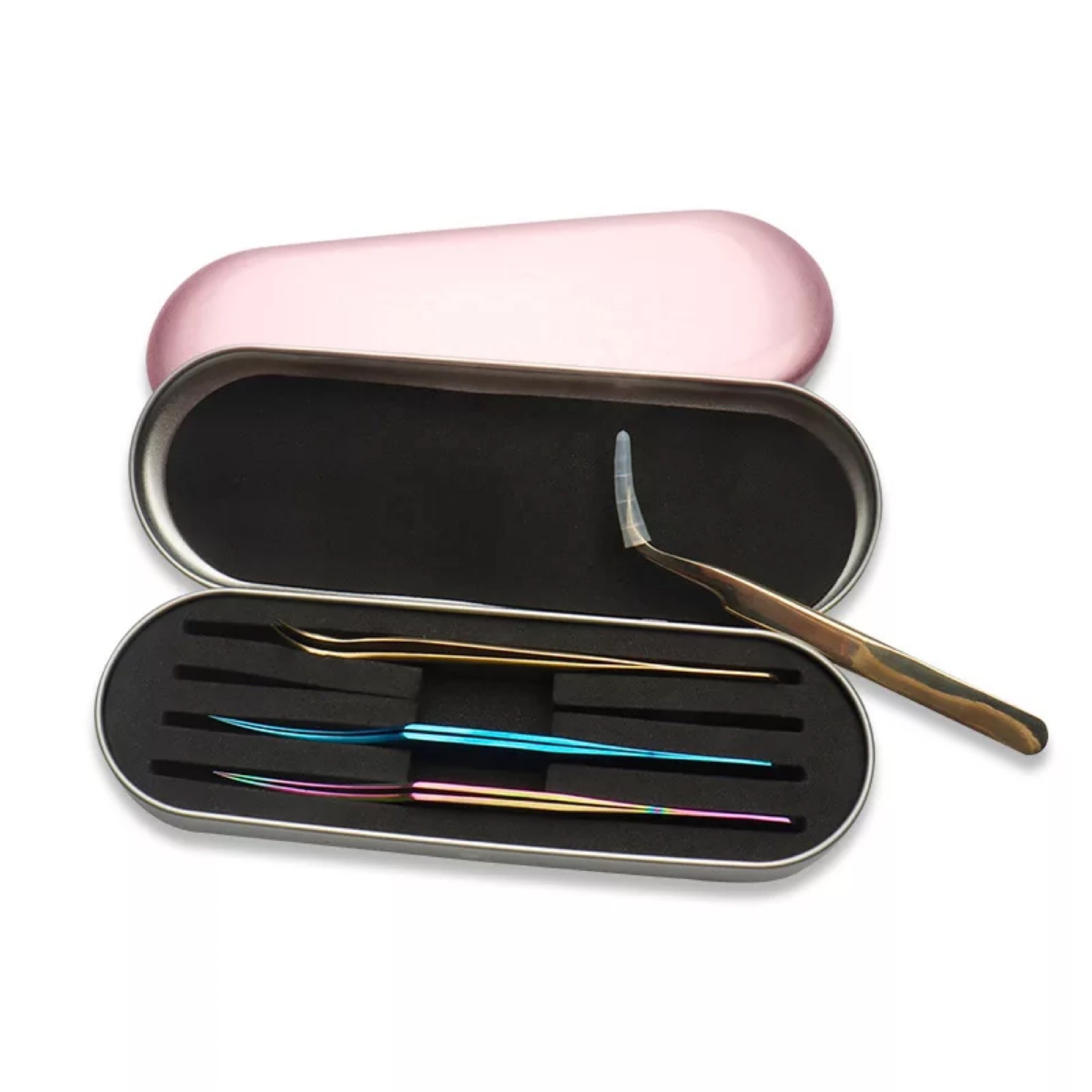 Portable eyelash tweezer storage box lash tweezers case Makeup Bag Protective Brushes Pencil Eyeliner Case Organizer