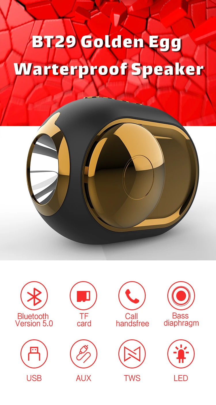 portable wireless stereo Golden egg speaker BT5.0 Echo plus