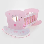 Pretend DIY Assembled Doll House Wooden Toy Crib Furniture Toy Mini Furniture Set