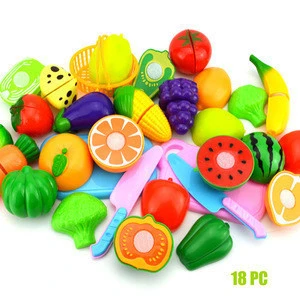 Pretend Play Preschool Kitchen Toys for Kids Vegetables and Fruits Catting Toys