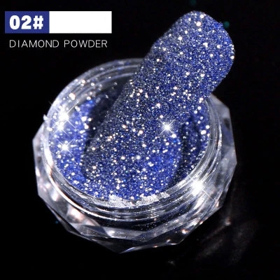 Private Label Platinum Shiny Nail Glitter diamond crystal Powder Manicure Nail Art Chrome Pigment DIY Nail Art Decoration