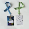promotion Polyester custom bright color sublimation heat transfer printing keychain lanyards with neck id badge card holder