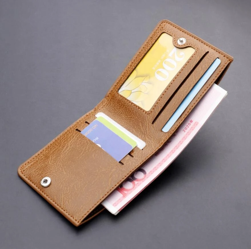PU short retro men wallet travel wallet fashion Thin Style Man Soft Leather Wallet