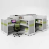 QS-OW-X70T04 L-shape office partition laminate clusters modular office workstation