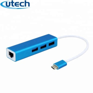 Quality USB C to gigabit lan card Type C HUB With RJ45 Lan usb Ethernet Adapter