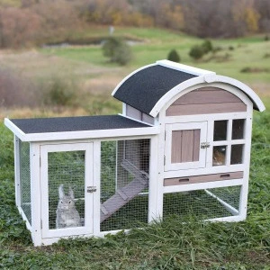 Rabbit Hutch Wood House Pet Cage for Small Animals Chicken Coop Wooden Rabbit Hutch Outdoor Garden Backyard Hen House