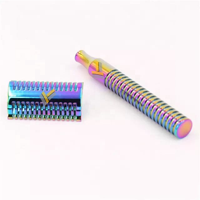 Buy Rainbow Color Double Edge Safety Razor Open Comb Head Stainless ...