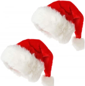 Red Christmas hat customized festival party hat Promotional products Xmas plush santa hat