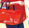 red colored plastic PP handheld small shopping basket with handle for supermarket market store shopping mall