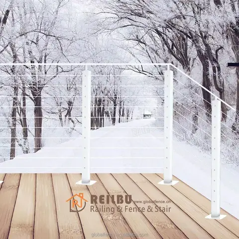 Buy Reilbu Clean Look White Cable Railing Easy Install Ss316 304 Indoor ...