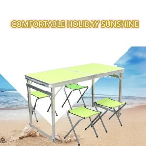 reinforced  outdoor folding table  aluminum alloy  camping  portable  chairs self-driving tour barbecue easy to setup