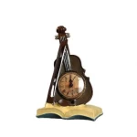 Retro Creative  Home Decoration Students Gifts  Resin Crafts  Violin With Clock