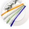 Reusable colorful Glass Tube Funny Long Bending Borosilicate Glass Drinking Straw for Bar Accessories