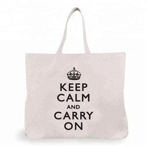 Reusable custom design printing organic cotton shopping bag tote bag beach bag