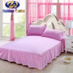 Rice white fancy detachable bed skirts with queen size