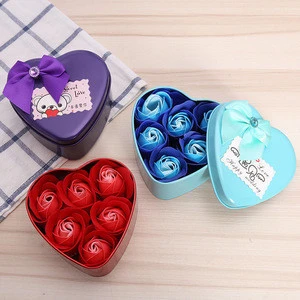Romantic Gifts Plush Bear Heart-Shaped Rose Flower Soap Wholesale