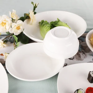 Rose Soup Bowls 9 inch Round White Fine Porcelain Bowls Kitchen Serving Bowls Big Size Ceramic Mixing Bowls