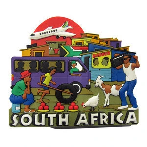 rubber souvenir south africa cities fridge magnet