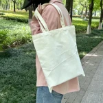 Ruicheng wholesale custom logo can be printed blank spot single-shoulder shopping tote canvas bag