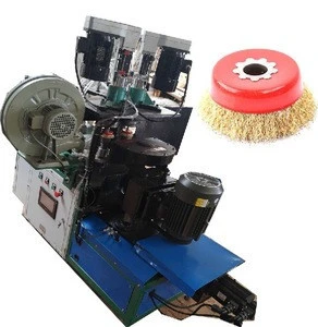 Rust removal cup shape wheel brush making machine, professional steel wire wheel brush machine