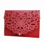 Sales promotion Chinese Customized Design Kraft Paper Laser Cut wedding invitation Card