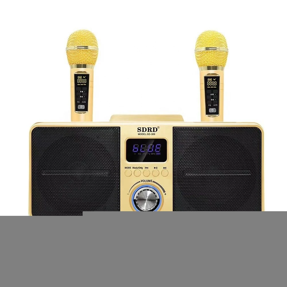 SD309 Family KTV Mobile phone Karaoke Microphone Dual microphone, TF / USB support for Wireless Bluetooth Speaker Microphone