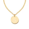 Shiny Stainless Steel 18K Gold Plated Letter S Disc Necklace With Initial Necklace