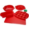 Silicone Bakeware Set including Cupcake Molds Muffin Bread and Bundt Pan Cookie Sheet Baking Supplies by Classic Cuisine