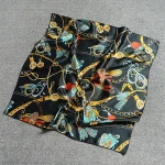 Silk Scarf Square Satin Headscarf Fashion Pattern Neck Hair Scarf for Women