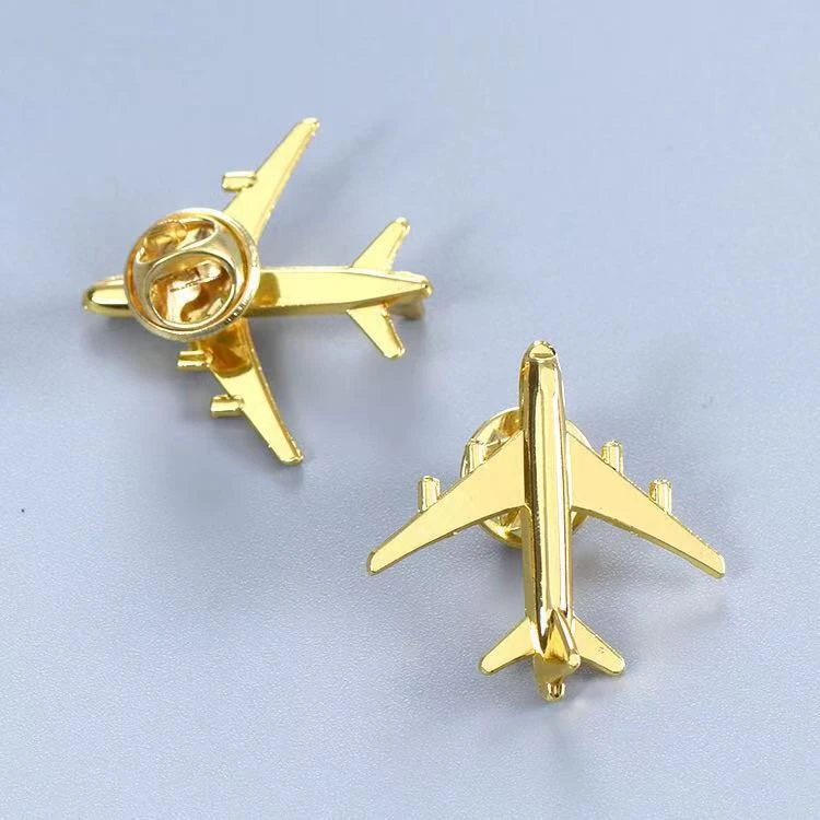 Silver A380 Aviation pin Garment Decoration Metal Badge Metal Airplane Lapel Pin without box