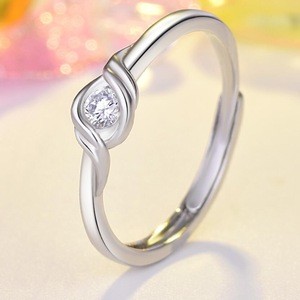 Simple and versatile fashion love intertwined confession proposal opening ring
