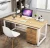 Import simple computer desk home writing desk steel and wood desk with cabinet from China