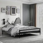 Simple luxury design bedroom furniture bed with king size metal bed iron bed