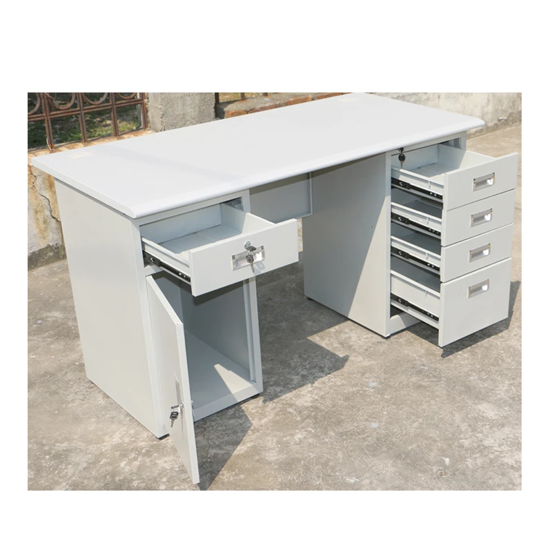 Simple White Office Furniture Metal Cheap Design Executive Desk Modern Office Steel Table