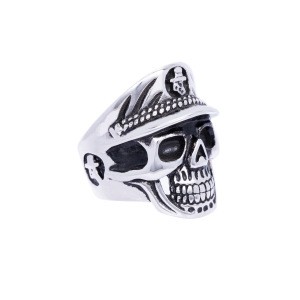 Skull ring punk with ring retro titanium stainless silver Finger Band rings Biker Jewelry Party Giftfactory sale directly