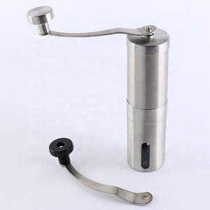 Small stainless steel coffee grinder ceramic conical Adjustable burr portable manual coffee grinder
