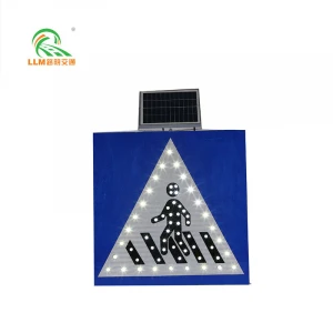 Solar Power Radar Speed Pedestrian Crossing LED light traffic sign