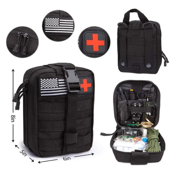 SOS Emergency Emergency Survival Kit, Professional Survival Gear Tool with First Aid Kit ,Survival Gear Kit with Molle Pouch
