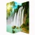 Import Spring Waterfall Folding Screen Screen Room Dividers Partition 3 Panels Canvas Home Decor Folding Screens Canvas + Fir Wood from China