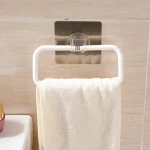 Square strong suction cup towel rack bathroom wall-mounted towel ring plastic kitchen towel holder
