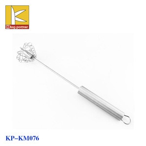 Stainless Steel Semi-automatic Whisks, Manual Egg Beater, Self Rotating Stirrer for Panada &amp; Cakes, Baking Tools,