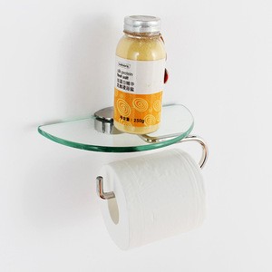 Stainless Steel Wall Mount Toilet Paper Towel Holder with Mobile Phone Shelf
