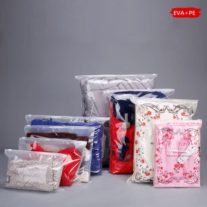 StoBag Half Frosted Half Clear Plastic Package Cloth Shirt Travel Storage Supplies Waterproof Zipper Lock Self Seal Bags