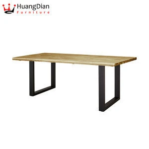 straightened table edge design solid rubber wood legs modern restaurant dining table