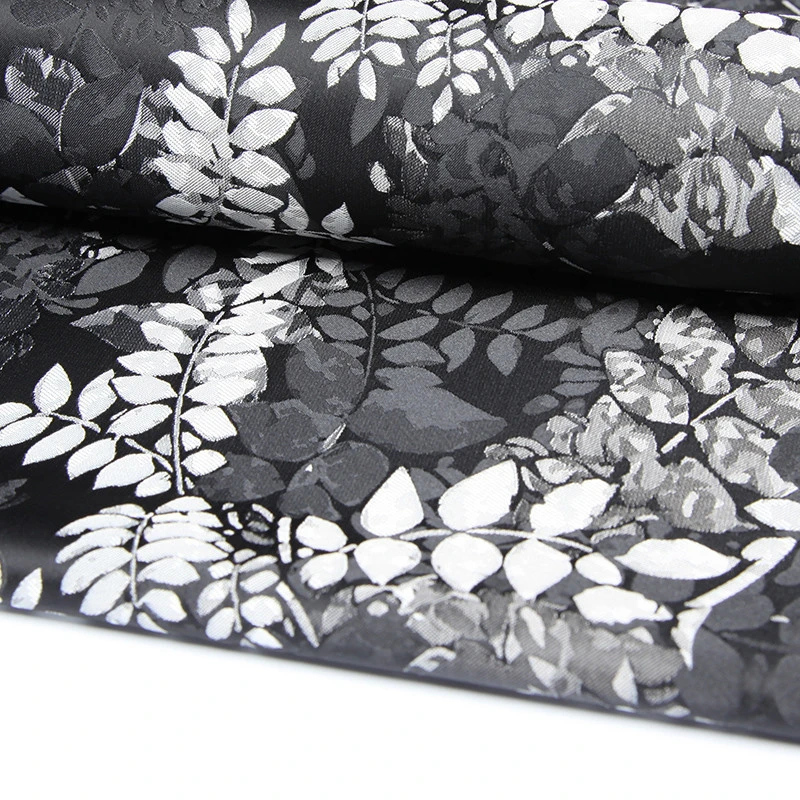 Super brand white and orange leaves eco friendly recycled polyester fabric for garment and vest