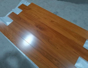 Teak color stained engineered wood flooring
