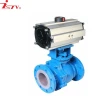 The factory sells modern flange connection form WCB + F46 valve body ball material table fluorine lined ball valve