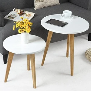 three hairpin legs modern tray top sofa side table wood round small coffee table rustic end table