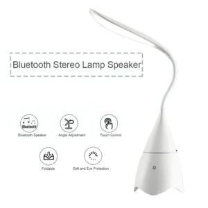 Touch Sensor Bed Room LED Table Led Light 360-Degree Gooseneck Design Bluetooth Speaker Lamp