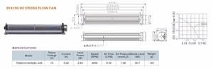 Toyon 3200rqpm air curtain cross flow fan